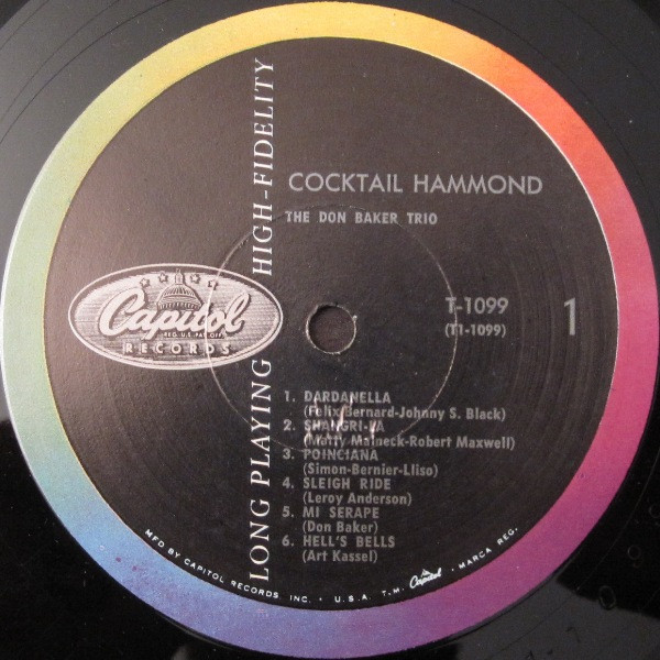 The Don Baker Trio - Cocktail Hammond | Capitol Records (T1099) - 3 The Don Baker Trio - Cocktail Hammond | Capitol Records (T1099) - 3