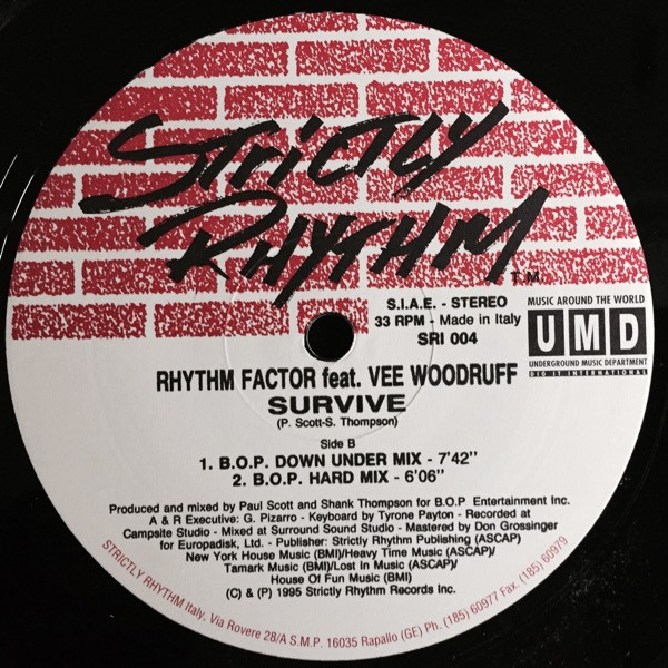 Rhythm Factor Featuring Vee Woodruff - Survive | Strictly Rhythm Italy (SRI 004) - 2