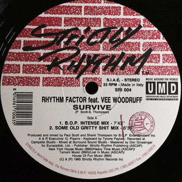 Rhythm Factor Featuring Vee Woodruff - Survive | Strictly Rhythm Italy (SRI 004)