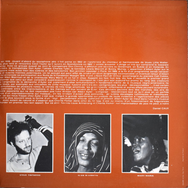 Albert Ayler - Nuits De La Fondation Maeght Volume 1 | Shandar (SR 10 000) - 3