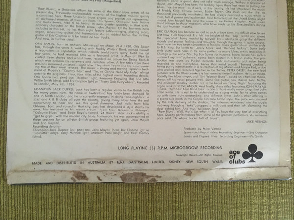 Various - Raw Blues | Ace Of Clubs (SCLA 1220) - 4 Various - Raw Blues | Ace Of Clubs (SCLA 1220) - 4