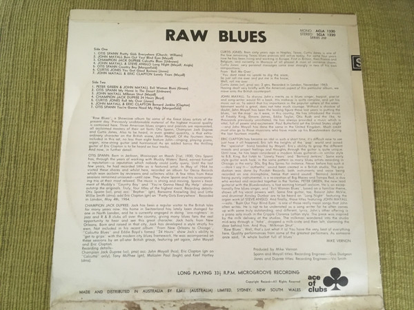 Various - Raw Blues | Ace Of Clubs (SCLA 1220) - 2 Various - Raw Blues | Ace Of Clubs (SCLA 1220) - 2