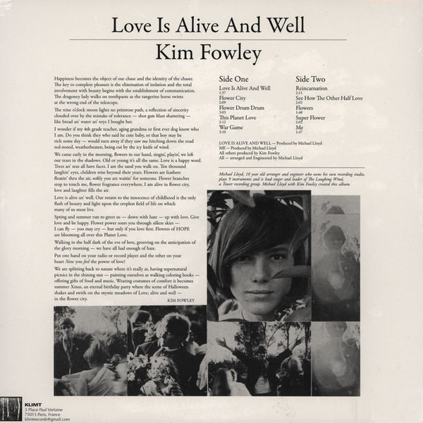 Kim Fowley - Love Is Alive And Well LP | Klimt Records (MJJ335) - 2 Kim Fowley - Love Is Alive And Well LP | Klimt Records (MJJ335) - 2