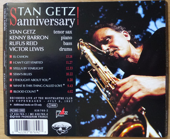 Stan Getz - Anniversary | EmArcy (838 769-2) - 3