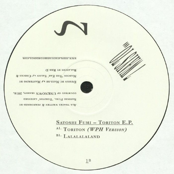 Satoshi Fumi - Toriton E.P. | We Play House Recordings (TEN-7) - main