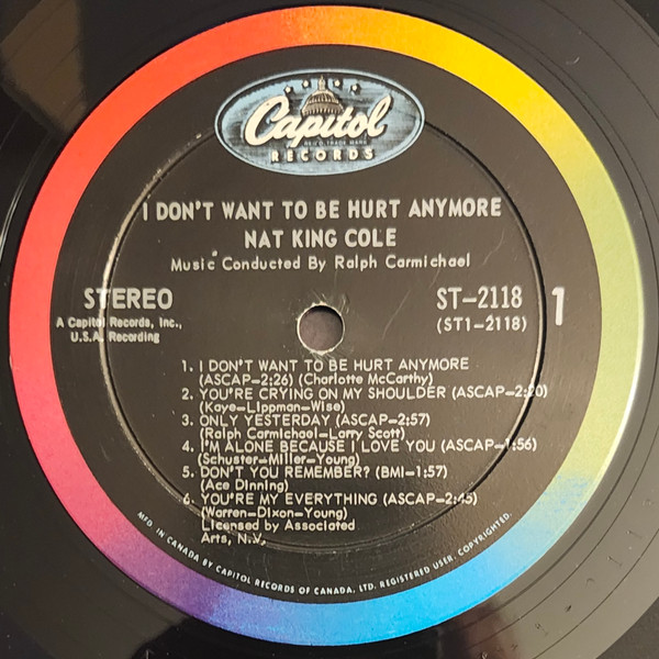 Nat King Cole - I Don't Want To Be Hurt Anymore | Capitol Records (ST-2118) - main Nat King Cole - I Don't Want To Be Hurt Anymore | Capitol Records (ST-2118) - main