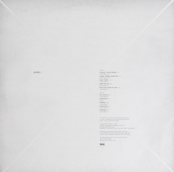 Dome - Dome 1 | Editions Mego (DOME12345.1) - 2 Dome - Dome 1 | Editions Mego (DOME12345.1) - 2