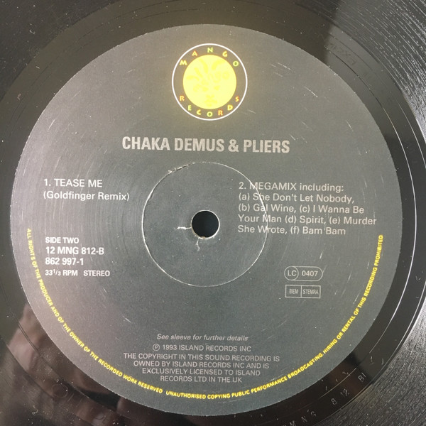 Chaka Demus & Pliers - Murder She Wrote | Mango (12 MNG 812) - 4