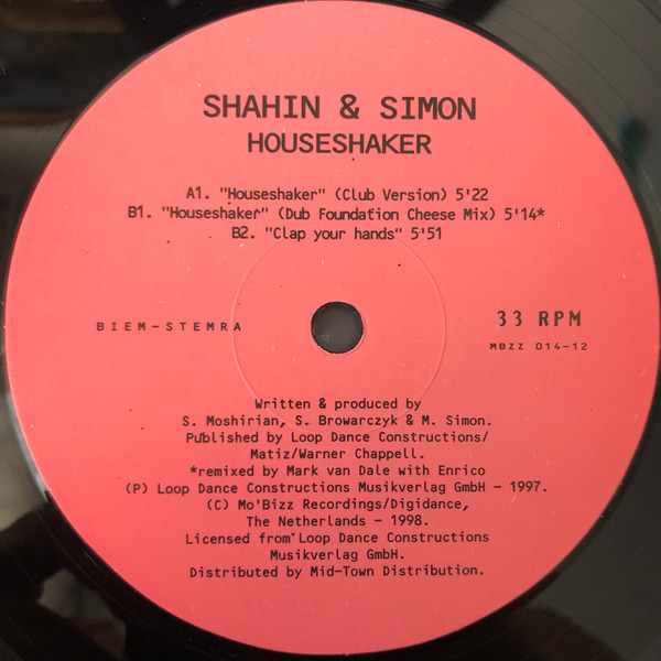 Shahin & Simon - Houseshaker | Mo'Bizz Recordings (MBZZ 014-12) - 3 Shahin & Simon - Houseshaker | Mo'Bizz Recordings (MBZZ 014-12) - 3