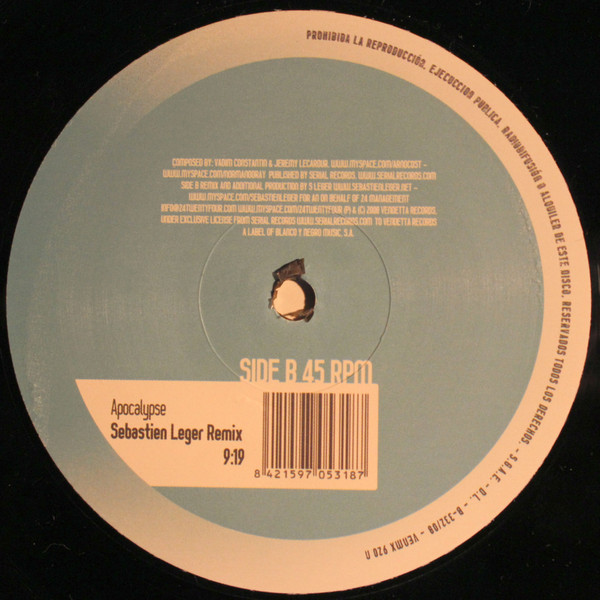 Arno Cost & Norman Doray - Apocalypse | Vendetta Records (VENMX 920 n) - main