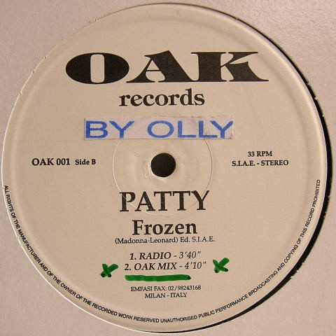 Patty - Frozen | OAK Records (OAK 001) - 2