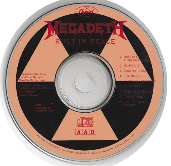 Megadeth - Rust In Peace [CD] | Capitol Records (CDP-591935) - 3