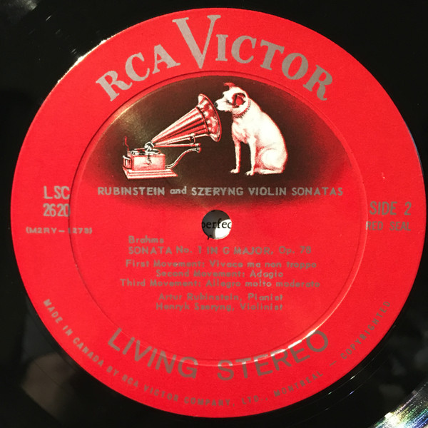 Arthur Rubinstein and Henryk Szeryng ; Ludwig Van Beethoven , Johannes Brahms - Violin Sonatas | RCA Victor Red Seal (LSC-2620) - 4