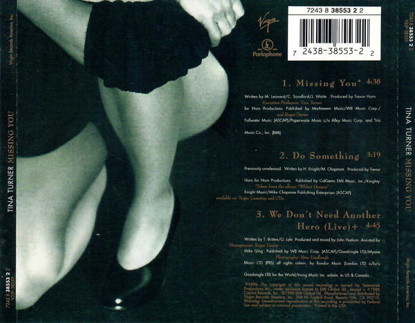 Tina Turner - Missing You | Virgin (7243 8 38553 2 2) - 2
