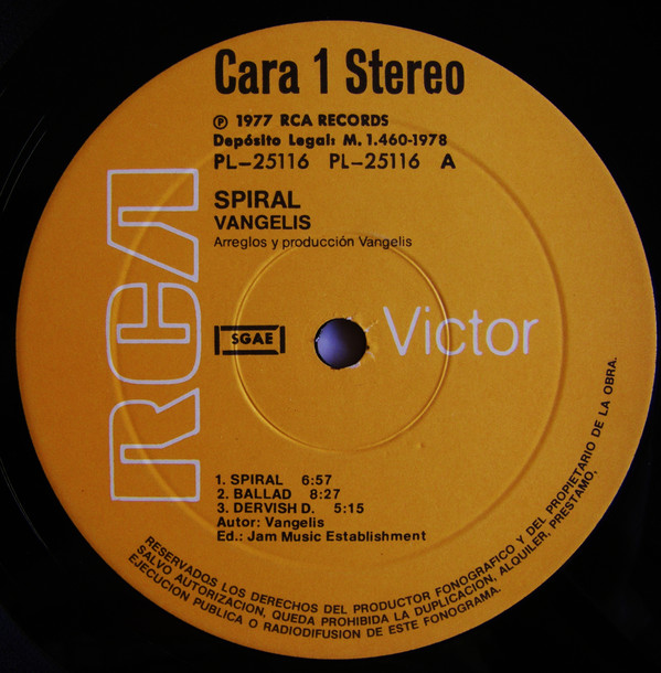 Vangelis - Spiral | RCA Victor (PL-25116) - 3