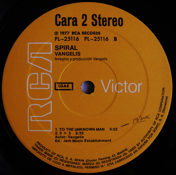 Vangelis - Spiral | RCA Victor (PL-25116) - 4