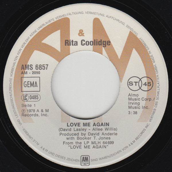 Rita Coolidge - Love Me Again | A&M Records (AMS 6857) - 3