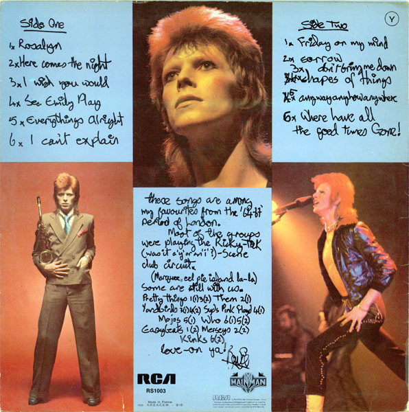 David Bowie - Pinups | RCA Victor (RS 1003) - 2