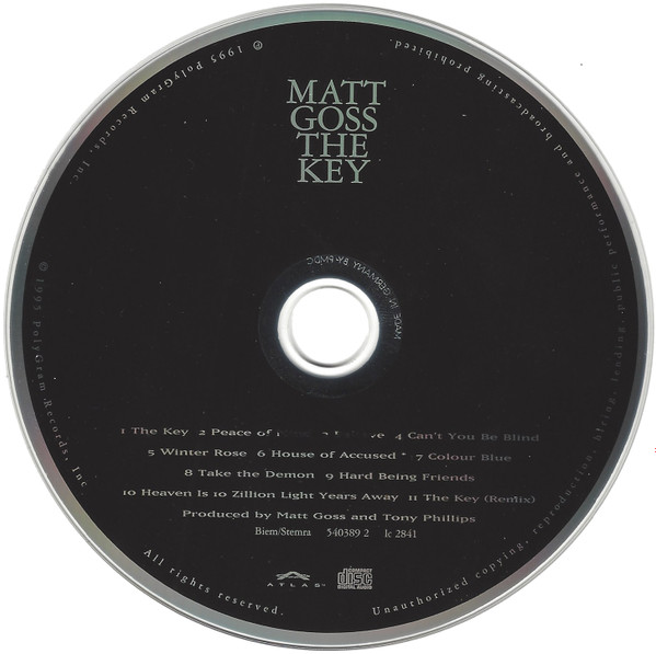 Matt Goss - The Key | Atlas (540389 2) - 3