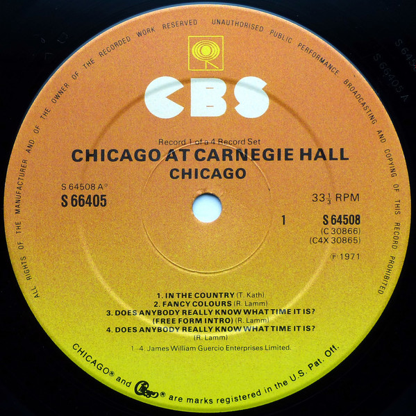Chicago - At Carnegie Hall | CBS (S 66405) - 3 Chicago - At Carnegie Hall | CBS (S 66405) - 3