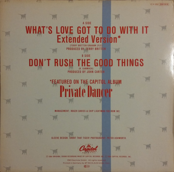 Tina Turner - What's Love Got To Do With It (Extended Version) | Capitol Records (1C K 052 2001916) - 2 Tina Turner - What's Love Got To Do With It (Extended Version) | Capitol Records (1C K 052 2001916) - 2