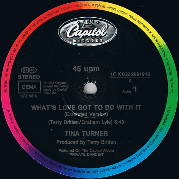 Tina Turner - What's Love Got To Do With It (Extended Version) | Capitol Records (1C K 052 2001916) - 3 Tina Turner - What's Love Got To Do With It (Extended Version) | Capitol Records (1C K 052 2001916) - 3
