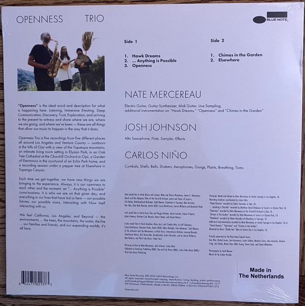 Nate Mercereau , Josh Johnson , Carlos Niño - Openness Trio | Blue Note (00602475821373) - 2 Nate Mercereau , Josh Johnson , Carlos Niño - Openness Trio | Blue Note (00602475821373) - 2