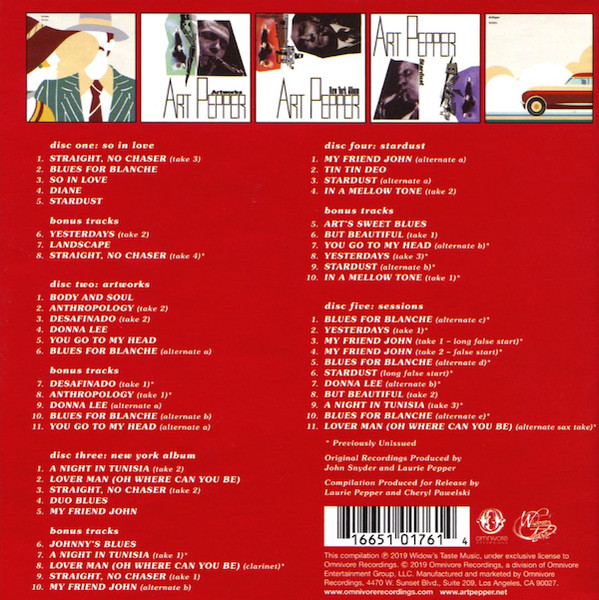 Art Pepper - Promise Kept: The Complete Artists House Recordings CD BOXSET | Omnivore Recordings (OVCD-333) - 2 Art Pepper - Promise Kept: The Complete Artists House Recordings CD BOXSET | Omnivore Recordings (OVCD-333) - 2