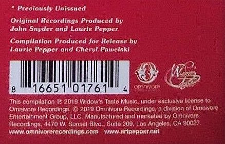 Art Pepper - Promise Kept: The Complete Artists House Recordings CD BOXSET | Omnivore Recordings (OVCD-333) - 3 Art Pepper - Promise Kept: The Complete Artists House Recordings CD BOXSET | Omnivore Recordings (OVCD-333) - 3