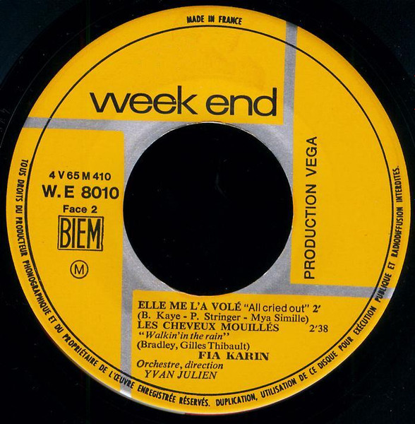 Fia Karin - Allez Donc Chercher (How Glad I Am) / A Quoi Bon Se Mentir | Week End (WE 8010) - 4 Fia Karin - Allez Donc Chercher (How Glad I Am) / A Quoi Bon Se Mentir | Week End (WE 8010) - 4