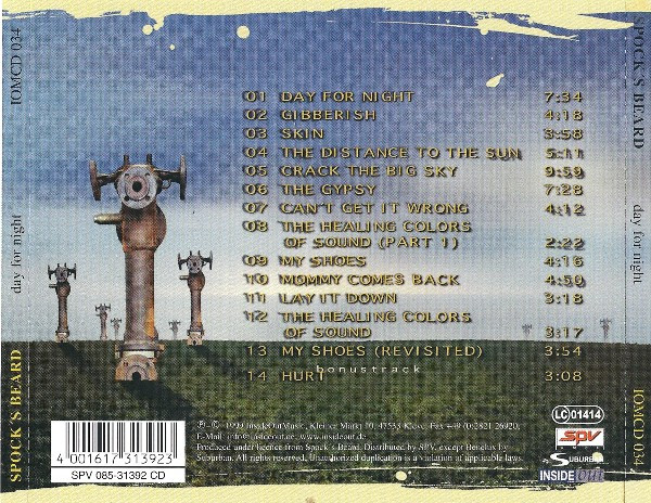 Spock's Beard - Day For Night | Inside Out Music (IOMCD 034) - 3 Spock's Beard - Day For Night | Inside Out Music (IOMCD 034) - 3