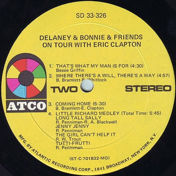 Delaney & Bonnie & Friends With Eric Clapton - On Tour | ATCO Records (SD 33-326) - 4