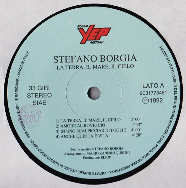 Stefano Borgia - La Terra, Il Mare, Il Cielo | Nuova YEP Record (9031 77346-1) - 3