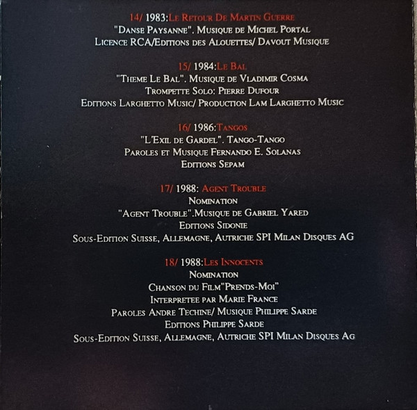 Various - Les Cesars 1988 Des Meilleures Musiques De Films | Milan (CD CH 344) - 2