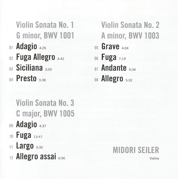 Johann Sebastian Bach , Midori Seiler - The Violin Sonatas | Berlin Classics (0300721BC) - 4
