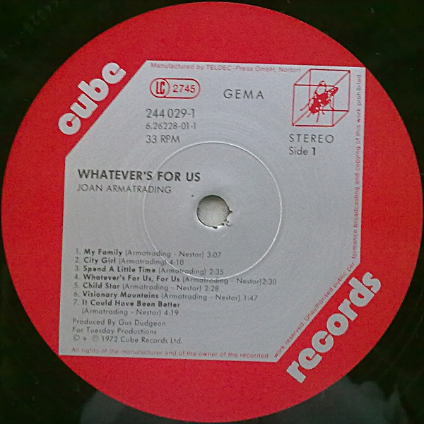 Joan Armatrading - Whatever's For Us | Cube Records (6.26228 BL) - 3