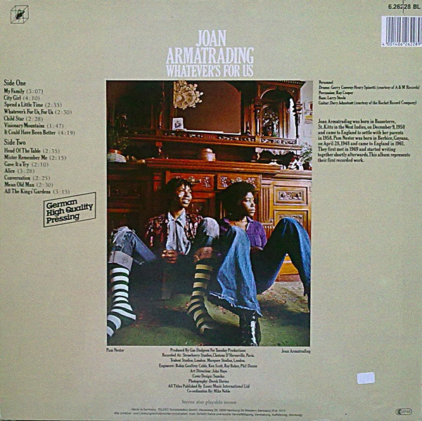 Joan Armatrading - Whatever's For Us | Cube Records (6.26228 BL) - 2