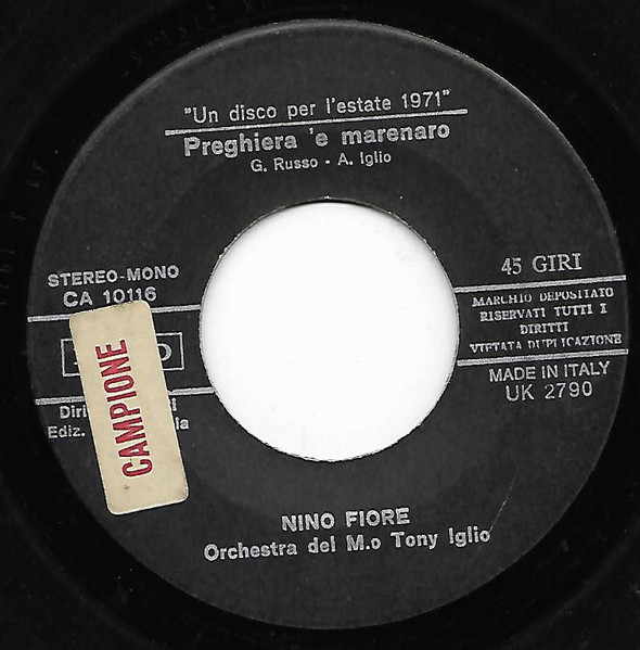 Nino Fiore - Preghiera 'E Marenaro | KappaO (CA 10116) - 3