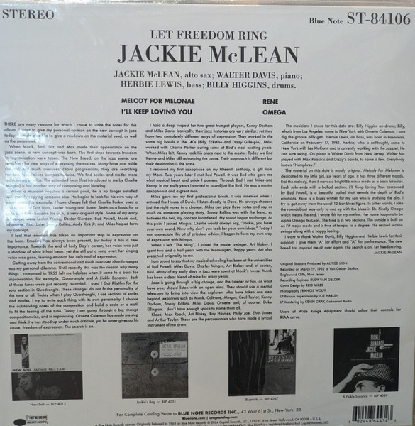 Jackie McLean - Let Freedom Ring | Blue Note (602448644343) - 3