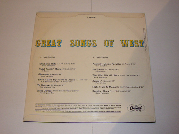 Various - Great Songs Of West | Capitol Records (T 20580) - 2