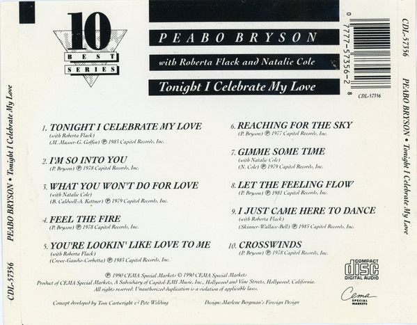 Peabo Bryson - Tonight I Celebrate My Love | CEMA Special Markets (CDL-57356) - 2
