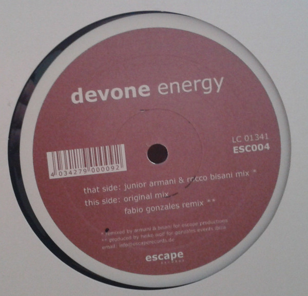 Devoné - Energy | Escape Records (ESC004) - 3 Devoné - Energy | Escape Records (ESC004) - 3