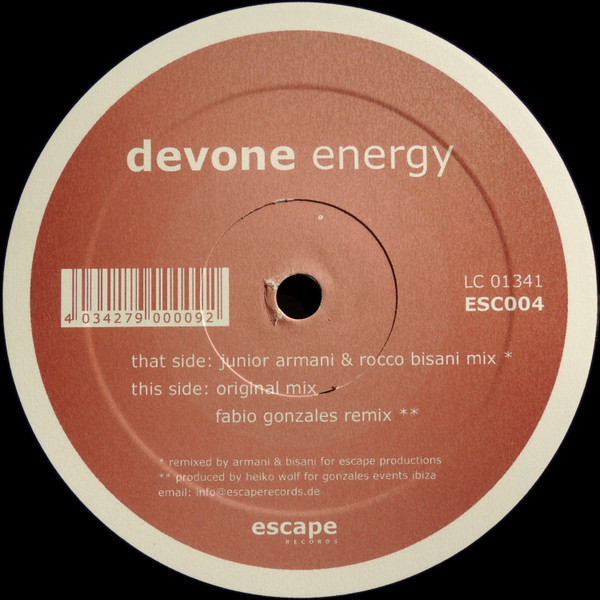 Devoné - Energy | Escape Records (ESC004) - 2 Devoné - Energy | Escape Records (ESC004) - 2