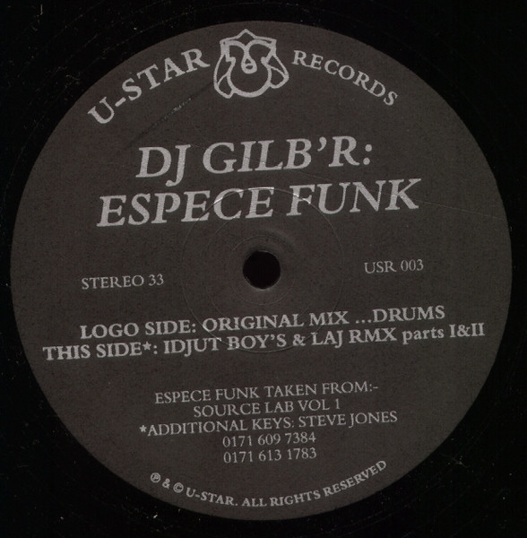 DJ Gilb'R - Espece Funk | U-Star Records (USR 003)
