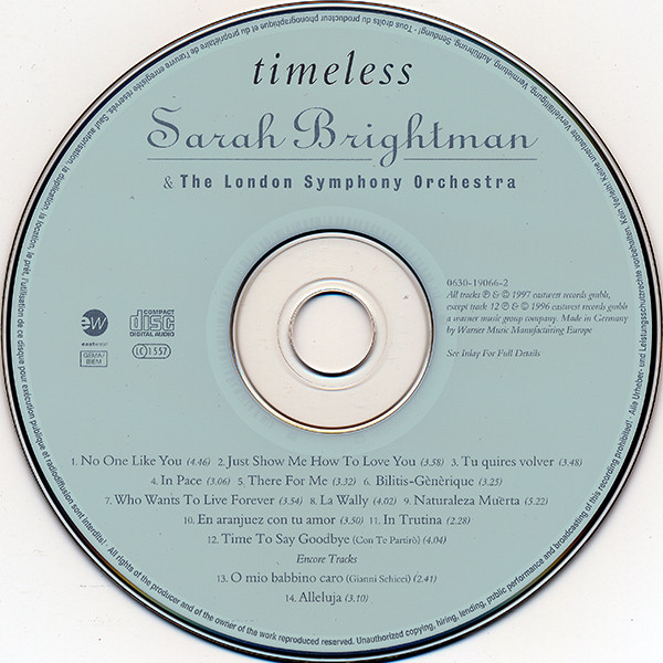 Sarah Brightman & London Symphony Orchestra - Timeless | EastWest (0630-19066-2) - 4 Sarah Brightman & London Symphony Orchestra - Timeless | EastWest (0630-19066-2) - 4