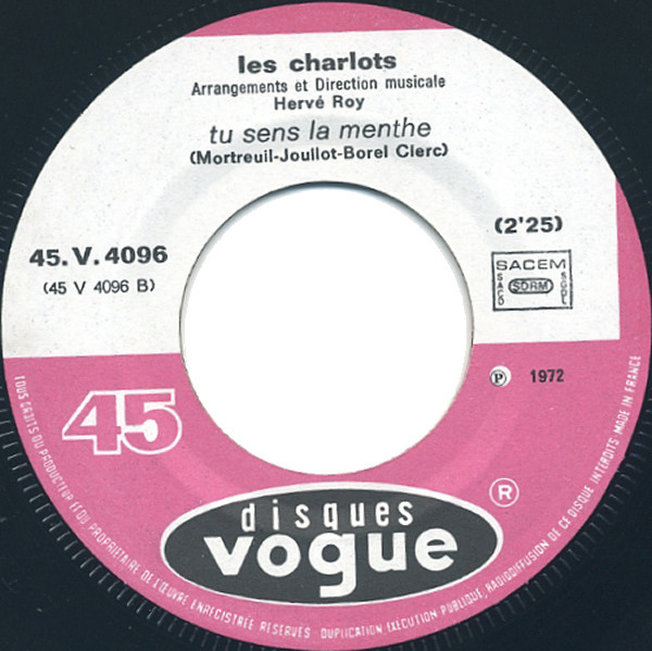 Les Charlots - Si Tu N'veux Pas Payer D'impôts... Cach' Ton Piano | Disques Vogue (45. V. 4096) - 4
