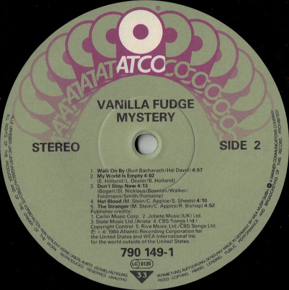 Vanilla Fudge - Mystery | ATCO Records (790 149-1) - 4 Vanilla Fudge - Mystery | ATCO Records (790 149-1) - 4