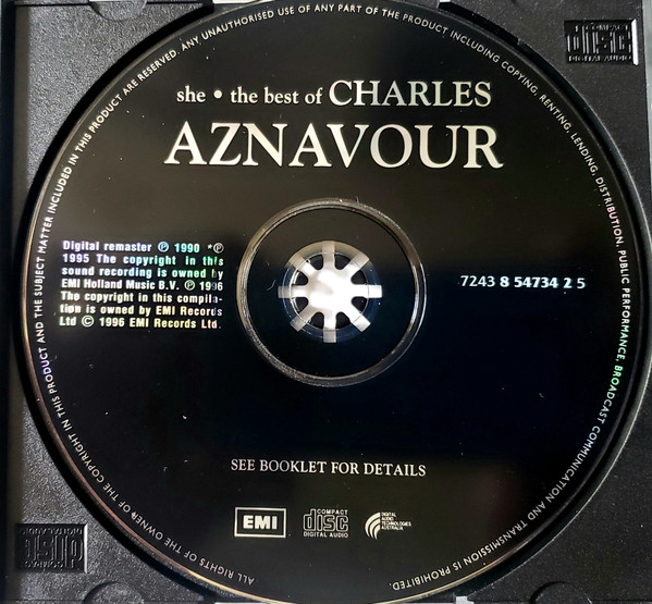 Charles Aznavour - She. The Best Of Charles Aznavour CD | EMI Premier (7243 8 54734 2 5) - 3