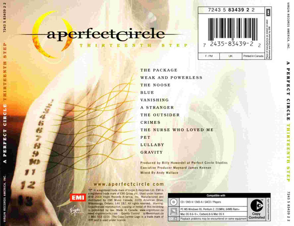 A Perfect Circle - Thirteenth Step [CD] | Virgin Records America, Inc. (7243 5 83439 2 2) - 3