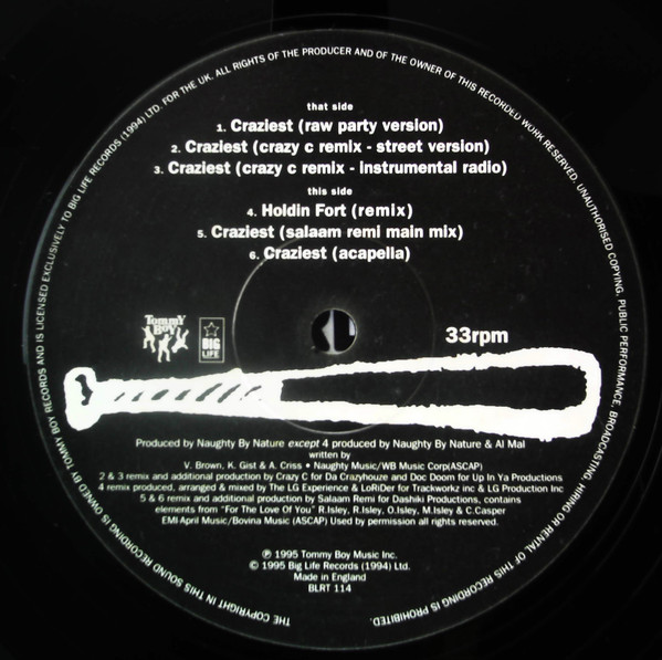 Naughty By Nature - Craziest | Big Life (BLRT 114) - 3